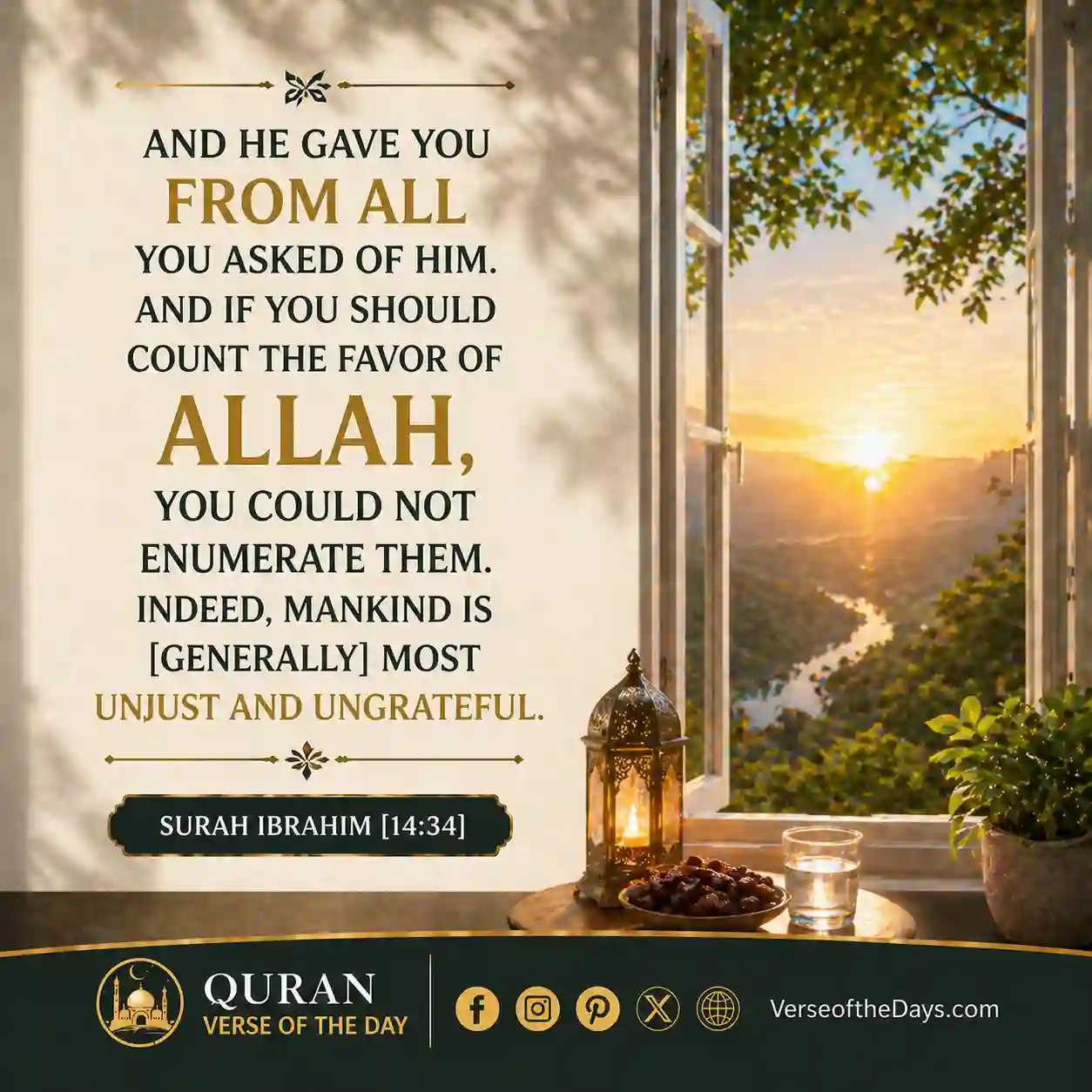 Surah Ibrahim Verse 34